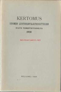 Suomen Luotonantajayhdistys kertomus 1938 - vuosikertomus / Suomen ensimmäinen luottotietotoimisto, Suomen Luotonantajayhdistys, perustettiin Tampereella 1905