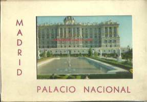 Madrid Palacio Nacional  2 kuvahaitari 10 postikorttia 1950-luku - paikkakuntakortti