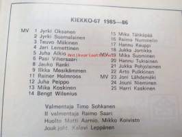 Kiekko-67 1985-86 Edustusjoukkue ja A-juniorit -kausiohjelma