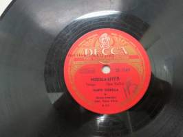 Decca SD 5169 Martti Suuntala - Mustalaistyttö / Kaksi yksinäistä ihmislasta -savikiekkoäänilevy, 78 rpm