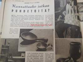 Kotiliesi 1946 nr 1, sis. mm. seur. artikkelit / kuvat / mainokset; Kellotaulu vaneriin liimattavaksi sivulla 2, Vaateompelu - naisellisen näppäryyden näyte -