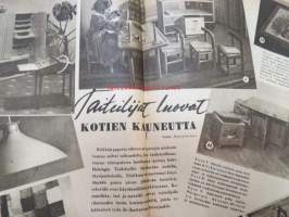 Kotiliesi 1946 nr 1, sis. mm. seur. artikkelit / kuvat / mainokset; Kellotaulu vaneriin liimattavaksi sivulla 2, Vaateompelu - naisellisen näppäryyden näyte -