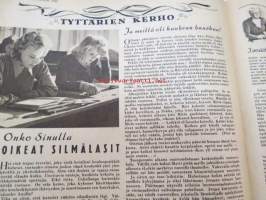 Kotiliesi 1946 nr 1, sis. mm. seur. artikkelit / kuvat / mainokset; Kellotaulu vaneriin liimattavaksi sivulla 2, Vaateompelu - naisellisen näppäryyden näyte -