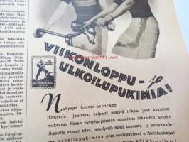 Kotiliesi 1941 nr 11 kesäkuu I sis. mm. seur. artikkelit / kuvat / mainokset; Kansikuvitus Martta Wendelin, Kuistin tai viikonloppumajan pöytä teko-ohjeet