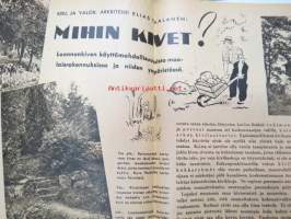 Kotiliesi 1941 nr 16 elokuu II sis. mm. seur. artikkelit / kuvat / mainokset; Kansikuvitus Martta Wendelin, Pellavaliina teko-ohje sivulla 2, Kamppailujen kesän