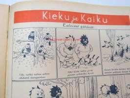 Kotiliesi 1941 nr 16 elokuu II sis. mm. seur. artikkelit / kuvat / mainokset; Kansikuvitus Martta Wendelin, Pellavaliina teko-ohje sivulla 2, Kamppailujen kesän