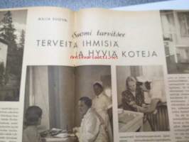 Kotiliesi 1941 nr 18 syyskuu II sis. mm. seur. artikkelit / kuvat / mainokset; Kansikuvitus Martta Wendelin, Säkistä parhaaksi pöytäliinaksi teko-ohje sivulla