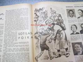 Kotiliesi 1941 nr 20, sis. mm. seur. artikkelit / kuvat / mainokset; Kansikuvitus Martta Wendelin, Huonekalumallit- työpiirustustilaus, Sota-ajan lapset -