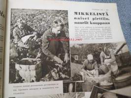 Kotiliesi 1941 nr 19, sis. mm. seur. artikkelit / kuvat / mainokset; Kansikuvitus Martta Wendelin, Eva Anttila - Kedon kukkaset - harvanukkainen puoliryijy, Perunaa