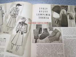Kotiliesi 1941 nr 19, sis. mm. seur. artikkelit / kuvat / mainokset; Kansikuvitus Martta Wendelin, Eva Anttila - Kedon kukkaset - harvanukkainen puoliryijy, Perunaa