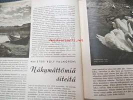 Kotiliesi 1941 nr 7 huhtikuu I, sis. mm. seur. artikkelit / kuvat / mainokset; Kansikuvitus Martta Wendelin, Sauma kohtansa koristaa, Riihimäen lasisto 1940 -