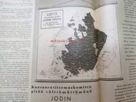 Kotiliesi 1941 nr 7 huhtikuu I, sis. mm. seur. artikkelit / kuvat / mainokset; Kansikuvitus Martta Wendelin, Sauma kohtansa koristaa, Riihimäen lasisto 1940 -