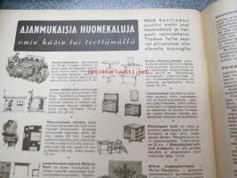 Kotiliesi 1941 nr 7 huhtikuu I, sis. mm. seur. artikkelit / kuvat / mainokset; Kansikuvitus Martta Wendelin, Sauma kohtansa koristaa, Riihimäen lasisto 1940 -