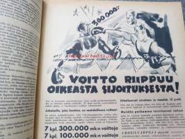 Kotiliesi 1938 nr 3, helmikuu I, sis. mm. seur artikkelit / kuvat / mainokset; Kansikuva Martta Wendelin( Tyttö ja kelkka) Kirjoituslipasto teko-ohje sivulla 2,