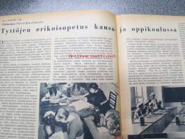 Kotiliesi 1938 nr 3, helmikuu I, sis. mm. seur artikkelit / kuvat / mainokset; Kansikuva Martta Wendelin( Tyttö ja kelkka) Kirjoituslipasto teko-ohje sivulla 2,