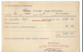 Savo-Karjalan Tukkuliike Oy -    firmakortti firmakuori 1924