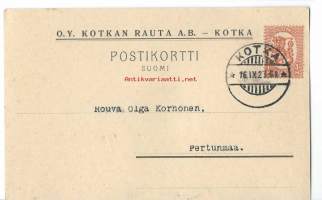 Kotkan Rauta  Oy -    firmakortti firmakuori 1923