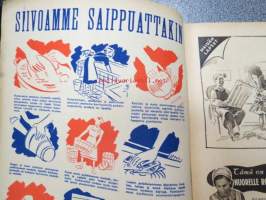 Kotiliesi 1942 nr 9, toukokuu I, sis. mm. seur artikkelit / kuvat / mainokset; Kansikuva Martta Wendelin, Siivoamme saippuattakin, kukkia, Jussi Komonen