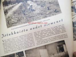 Kotiliesi 1942 nr 9, toukokuu I, sis. mm. seur artikkelit / kuvat / mainokset; Kansikuva Martta Wendelin, Siivoamme saippuattakin, kukkia, Jussi Komonen