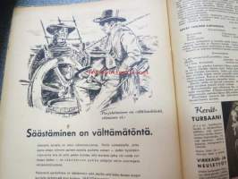 Kotiliesi 1942 nr 9, toukokuu I, sis. mm. seur artikkelit / kuvat / mainokset; Kansikuva Martta Wendelin, Siivoamme saippuattakin, kukkia, Jussi Komonen