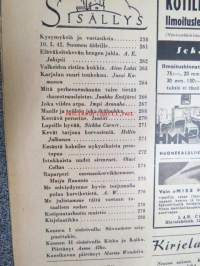 Kotiliesi 1942 nr 9, toukokuu I, sis. mm. seur artikkelit / kuvat / mainokset; Kansikuva Martta Wendelin, Siivoamme saippuattakin, kukkia, Jussi Komonen