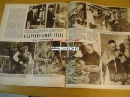 Suomen Kuvalehti 1952 nr 39, kansikuva A.O. Suomi vaununtekijä Turun Luostarinmäellä, erikoisreportaasi Oulun salpietaria, käsityötaidon päivä Luostarinmäellä