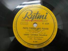 Rytmi R 6229 Chorus Cantorum Finlandiae - Päivä tyköön pois kulkee / Rakkahin Jeesus -savikiekkoäänilevy, 78 rpm