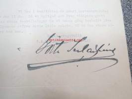 G.A. Serlachius Oy, Mänttä, allekirjoitus Gösta Serlachius, 16.9.1940 -asiakirja / firmalomake