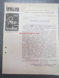 Suomen Siviili- ja Asevelvollisuusinvaliidien Liitto ry, Helsinki, 1940 -asiakirja / firmalomake
