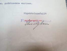 Fagervik Gård Fagervik St./ Karis, 21.4.1940 -asiakirja / firmalomake