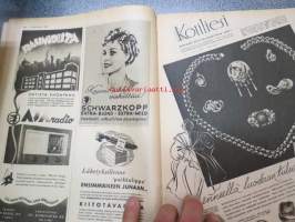 Kotiliesi 1940 nr 22, marraskuu II, sis. mm. seur. artikkelit / kuvat / mainokset; Kansikuvitus Martta Wendelin, Säännöstely, Kultakeräyksen korunäyttelyn