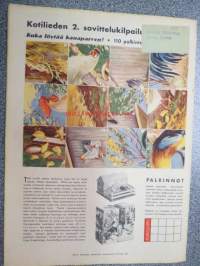 Kotiliesi 1940 nr 22, marraskuu II, sis. mm. seur. artikkelit / kuvat / mainokset; Kansikuvitus Martta Wendelin, Säännöstely, Kultakeräyksen korunäyttelyn