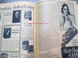 Kotiliesi 1938 nr 6, maaliskuu II, Kansikuvitus Martta Wendelin Äiti ja pikkutyttö -aihe) Mainoksia:  Kudos Oy Silo, Katriina-Kahvi, Tussin -pastilli