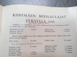 Riihimäen Mieslaulajat ry 20 vuotta