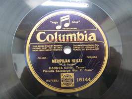 Columbia 16144 Hannes Saari - Meripojan heilat / Chrysantemum -savikiekkoäänilevy, 78 rpm