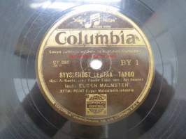 Columbia BY 1 Eugen Malmsten - Syksyllä syntynyt / Syyslehdet lentää -savikiekkoäänilevy, 78 rpm