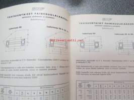SKF kuulalaakereita, rullalaakereita - perusteellinen selvitys teknisistä ominaisuuksista, runsaasti piirustuksia ja taulukoita