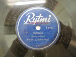 Rytmi VR 6050 Marjatta ja Martti Pokela - Marjaana / Savitaipaleen polkka - Tää kylä ämmät -savikiekkoäänilevy, 78 rpm