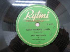 Rytmi R 6159 Erkki Junkkarinen - Valssi menneiltä ajoilta / Takkavalkea palaa -savikiekkoäänilevy, 78 rpm