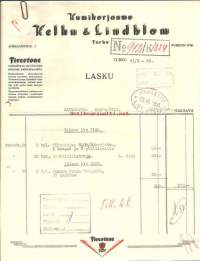 Kumikorjaamo Kelhu &amp; Lindblom Turku  1935 - firmalomake
