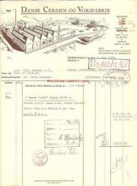 Dansk Ceresin -og Voksfabrik Kobenhavn  1935 - firmalomake