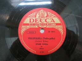 Decca SD 5017 Wolde Jussila - Viulupolkka / Polkka mollissa -savikiekkoäänilevy, 78 rpm