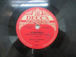 Decca SD 5037 George de Godzinsky - Undercurrent / Jäähyväiset pianolle -savikiekkoäänilevy, 78 rpm