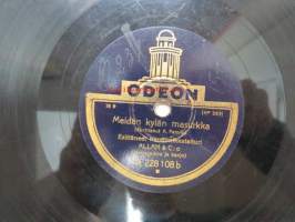 Odeon A 228 108 Allan &amp; Co - Meidän kylän masurkka / Suomalaisia jyskypolkkia -savikiekkoäänilevy, 78 rpm