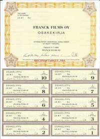 Franck Films Oy,  Helsinki 3.7.1989 /  osakekirja