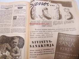 Kotiliesi 1949 nr 1-2, 15.1.1949, sis. mm. seur. artikkelit / kuvat / mainokset; Suomen kukkakartta seinätaulu sommitellut Karin Vikstedt, Rosenlew Porin Konepaja