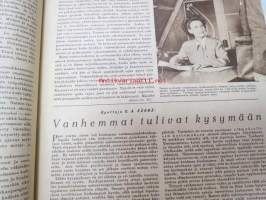 Kotiliesi 1949 nr 3, 1.2.1949, sis. mm. seur. artikkelit / kuvat / mainokset; Fazer kakkukaksoset, ASA-Radio, Mies kodin ja työpaikan välillä, Näin suomalainen