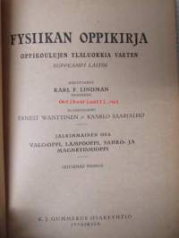 Fysiikan oppikirja oppikoulujen yläluokkia varten - suppeampi laitos, jälkimmäinen osa, valo-oppi, lämpöoppi, sähkö- ja magnetismioppi