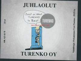 Turenko Oy / Juhlaolut - olutetiketti mainos