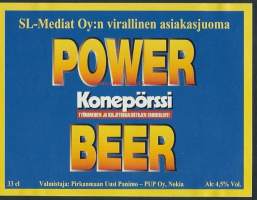 Konepörssi / Power Beer  - olutetiketti mainos
